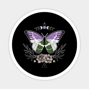 Genderqueer Butterfly LGBT Pride Flag Magnet